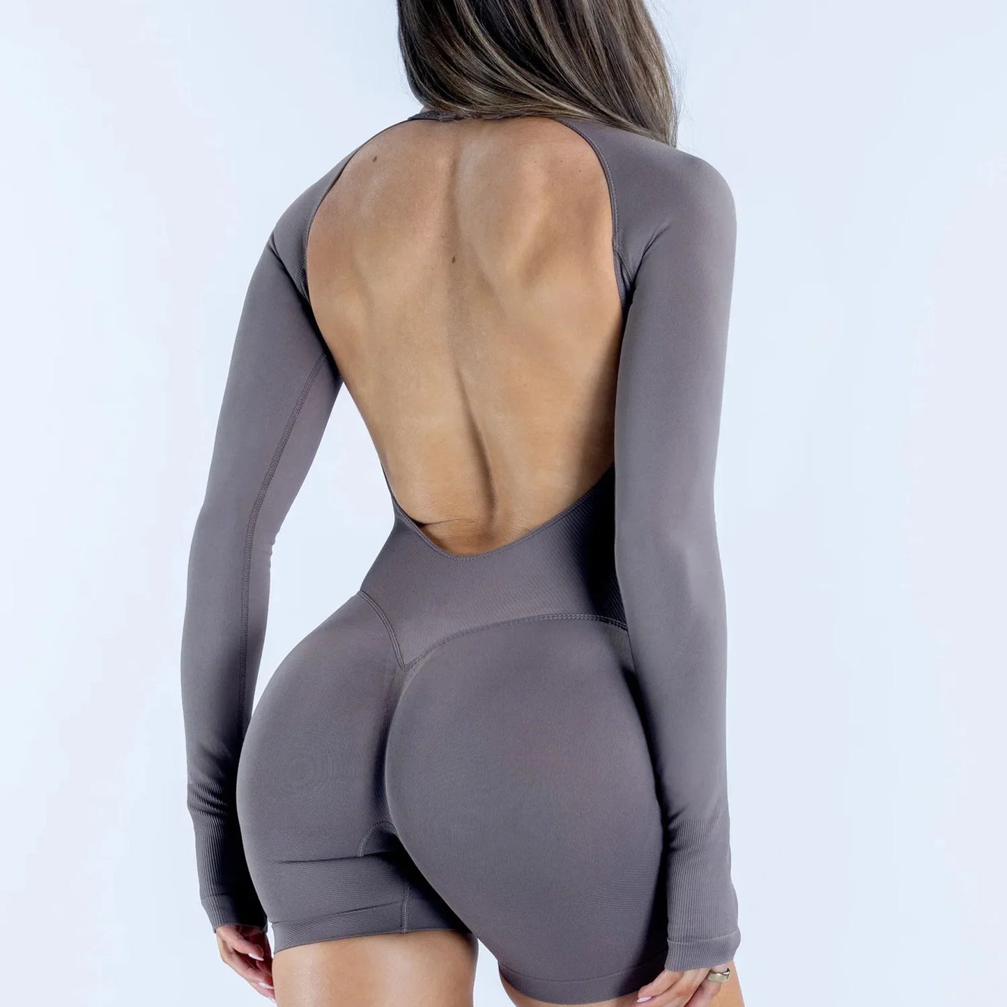 NCLAGEN Women Seamless Long Sleeve Yoga Jumpsuit For Active Wear