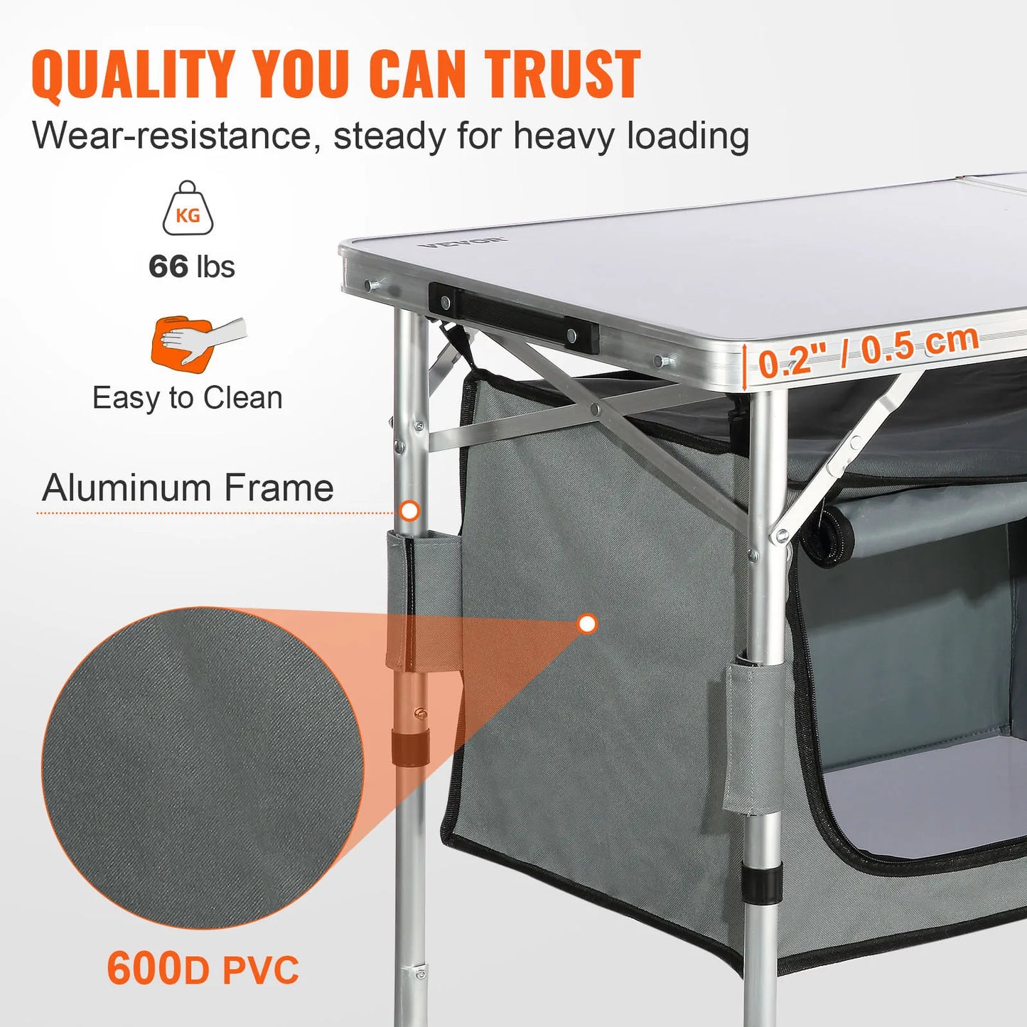 Vevor Folding Camping Kitchen Table With Quick Setup For Outdoor Trips