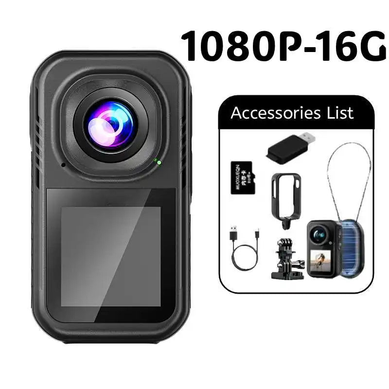 5K HD Action Camera With Wearable Pendant And Dual Screen