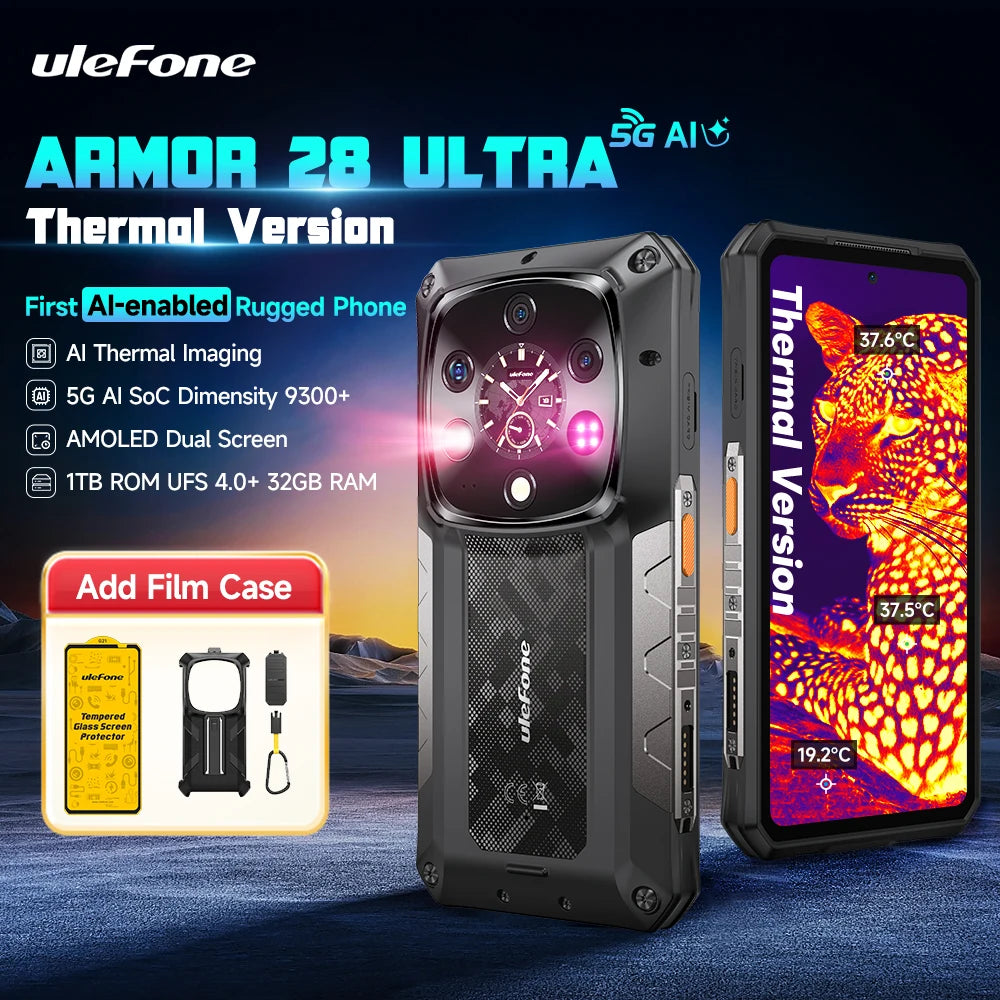 ULEFONE Armor 28 Ultra 5G Rugged Phone AI Thermal Imaging
