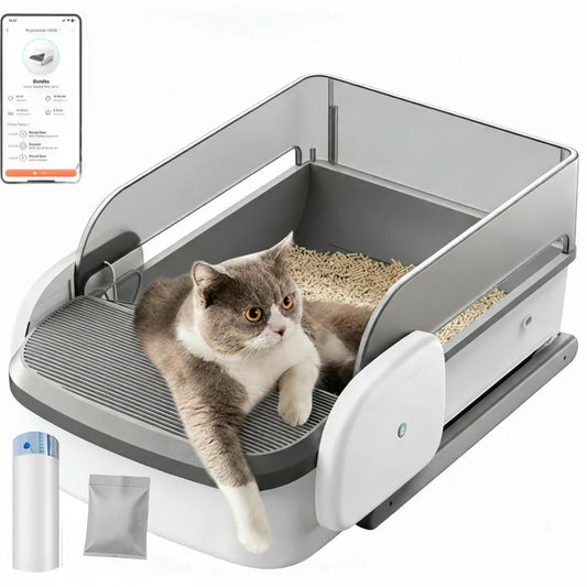 Automatic Self Cleaning Litter Box With App Control For Multi Cat Use