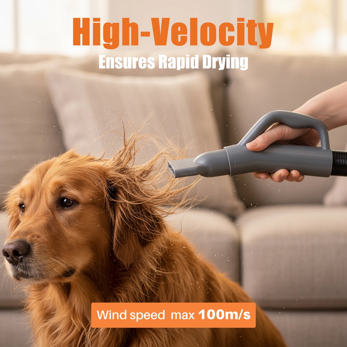 JHK Pet Blow Dryer Grooming Vacuum Kit With Multiple Nozzles
