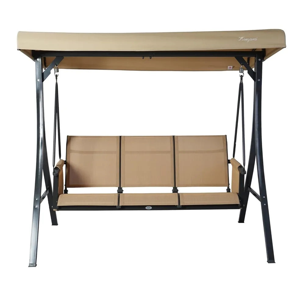 XIAOLANG Outdoor Porch Swing Glider With Adjustable Canopy And Steel Frame