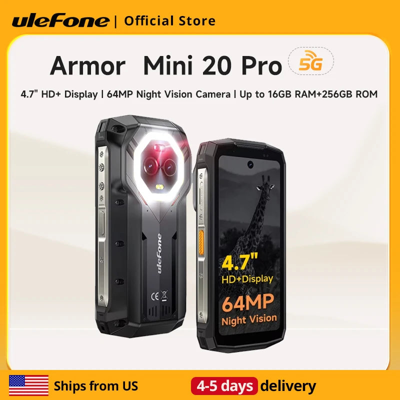 Ulefone Rugged Armor Mini 20 Pro 5G Android 14 Smartphone