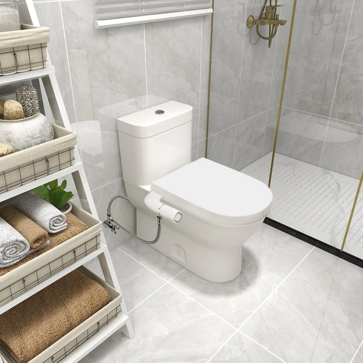 SAMODRA Bidet Non Electric Toilet Attachment With Brass Inlet