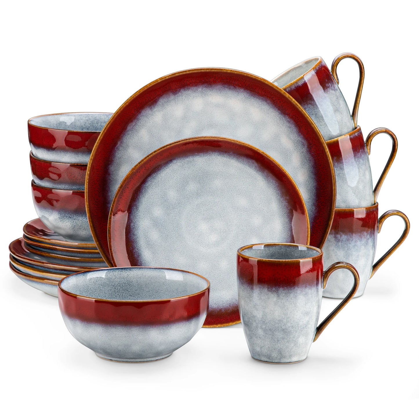 MALACASA Starry Dinnerware Set Kiln Glaze Microwave Safe