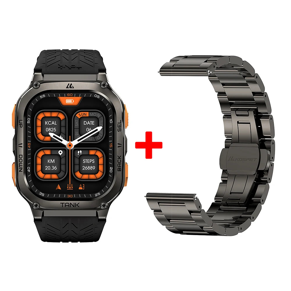 KOSPET TANK M3 Ultra GPS Smartwatch Stainless Steel 5ATM IP69K