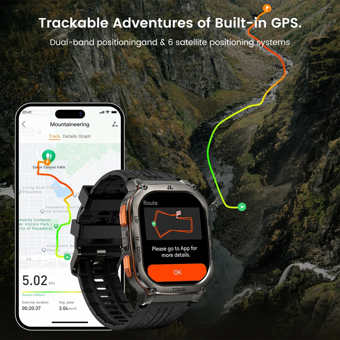 KOSPET TANK M3 Ultra GPS Smartwatch Stainless Steel 5ATM IP69K