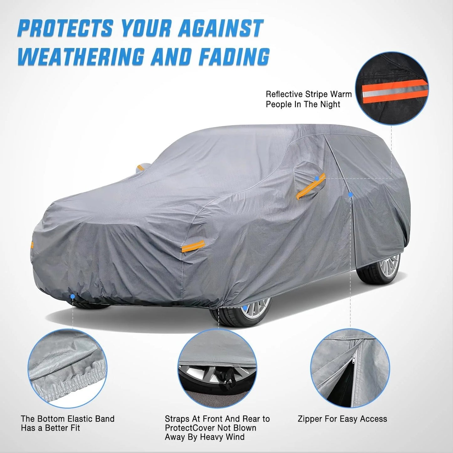 Heavy Duty Waterproof Universal Car Cover With Cotton Lining