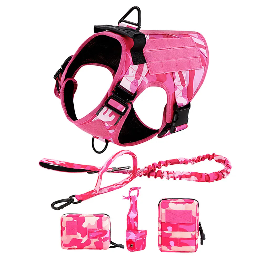 Camouflage Adjustable Dog Harness For Large And Medium Dogs