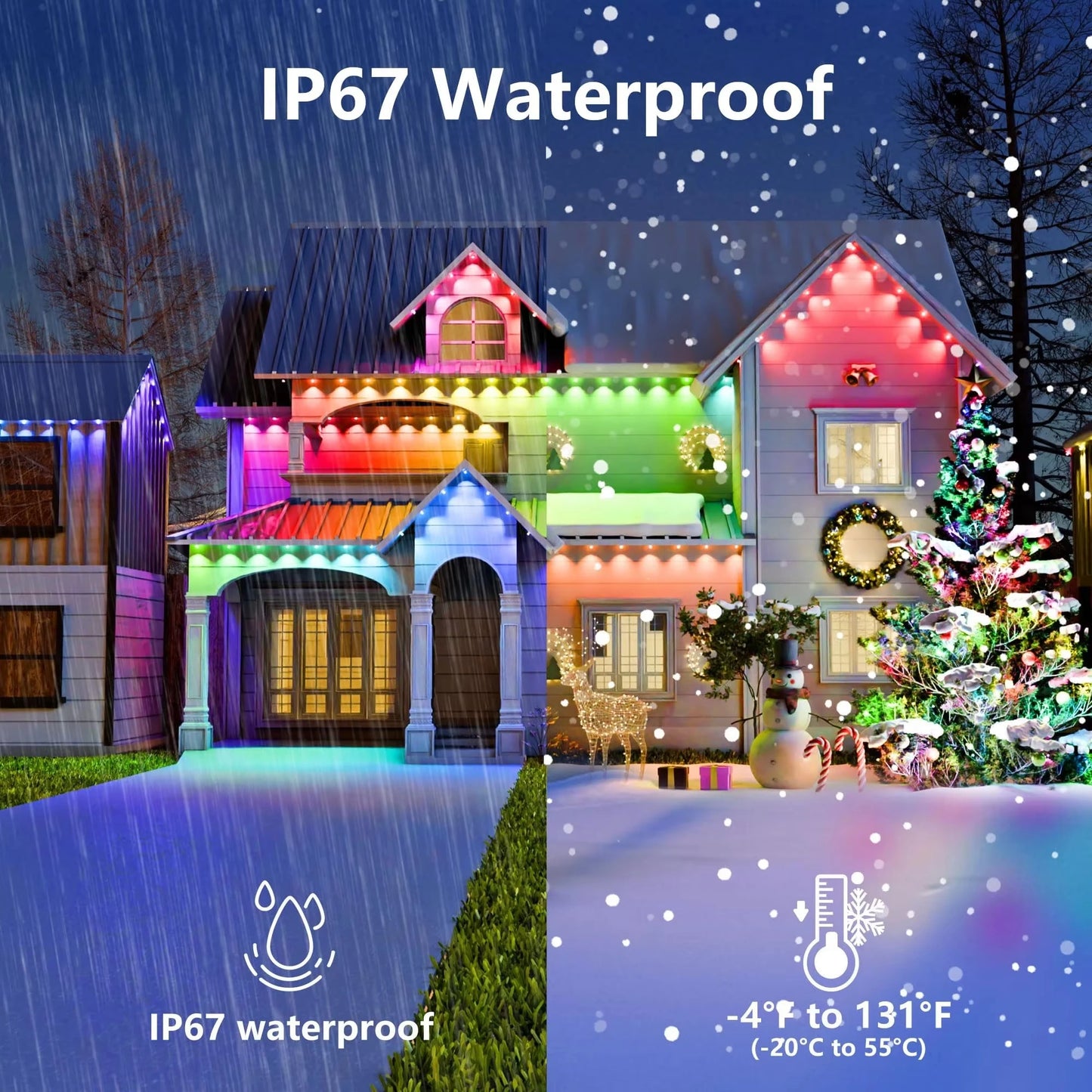 MIMIRGB Outdoor Smart RGBIC LED String Lights With App Control Waterproof