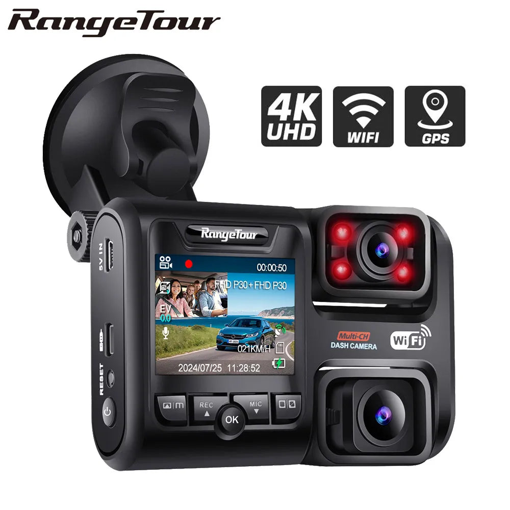 Range Tour 4K Dual Lens Dash Cam With GPS Night Vision D30H