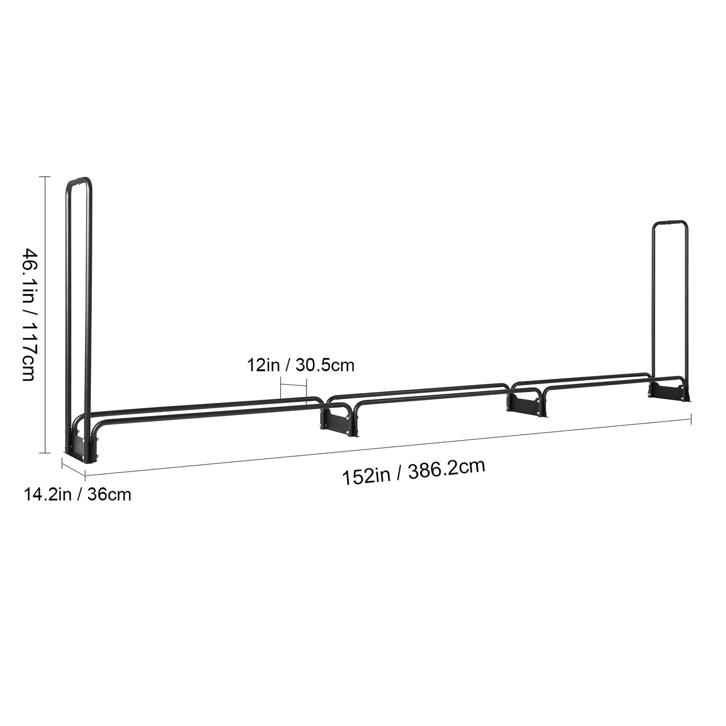 SucceBuy Outdoor Firewood Rack With Waterproof Cover