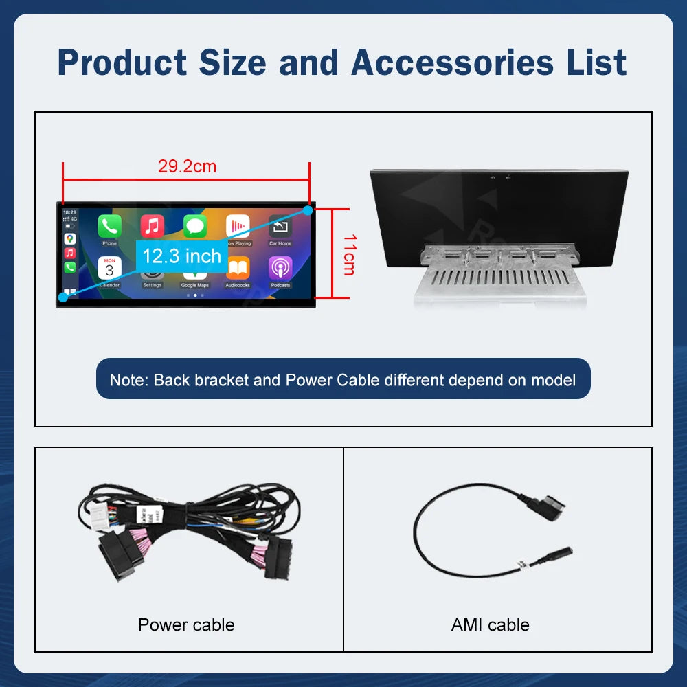 Road Top Wireless CarPlay Android Auto Touch Screen Display Audi