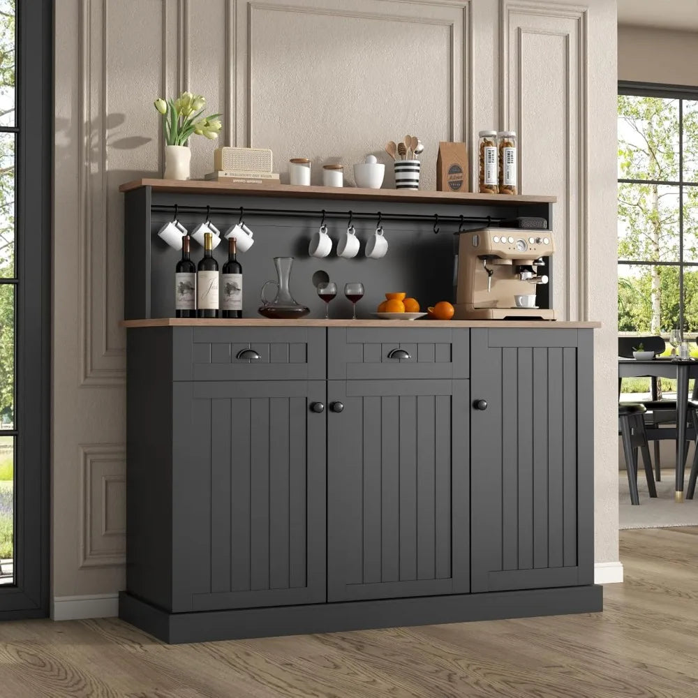 Sideboard Buffet Cabinet With Drawers Adjustable Shelves Farmhouse Kitchen Pantry