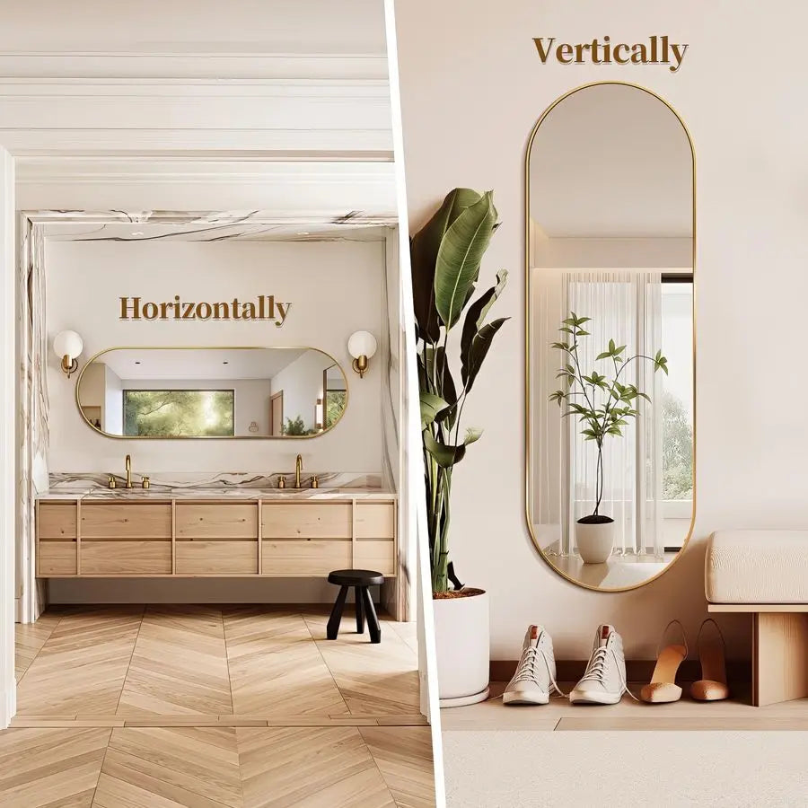 Wall Mounted Mirror With Metal Frame UltraClear ExplosionProof Glass