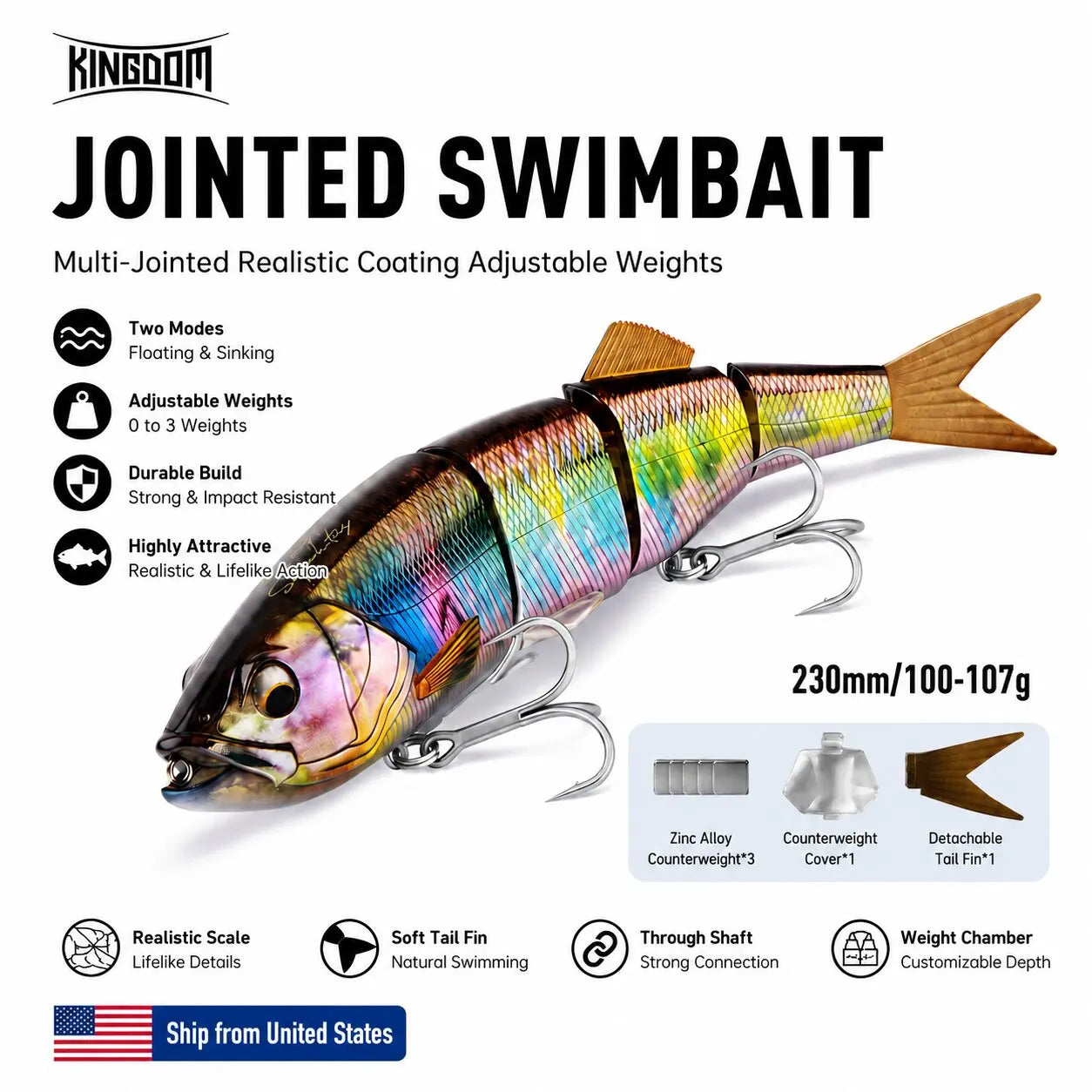 Kingdom Jointed Swimbait Floating Sinking Artificial Saltwater Fishing Lure