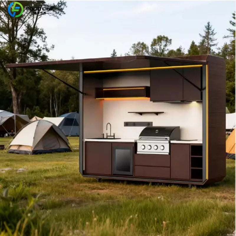 Foodline Stainless Steel Outdoor Kitchen With Sink And Fridge