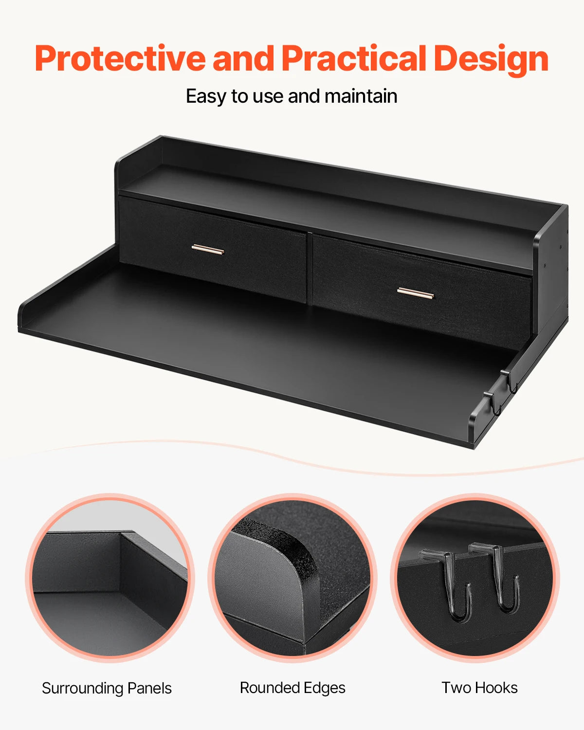SucceBuy Washer And Dryer Countertop With Drawer Shelf