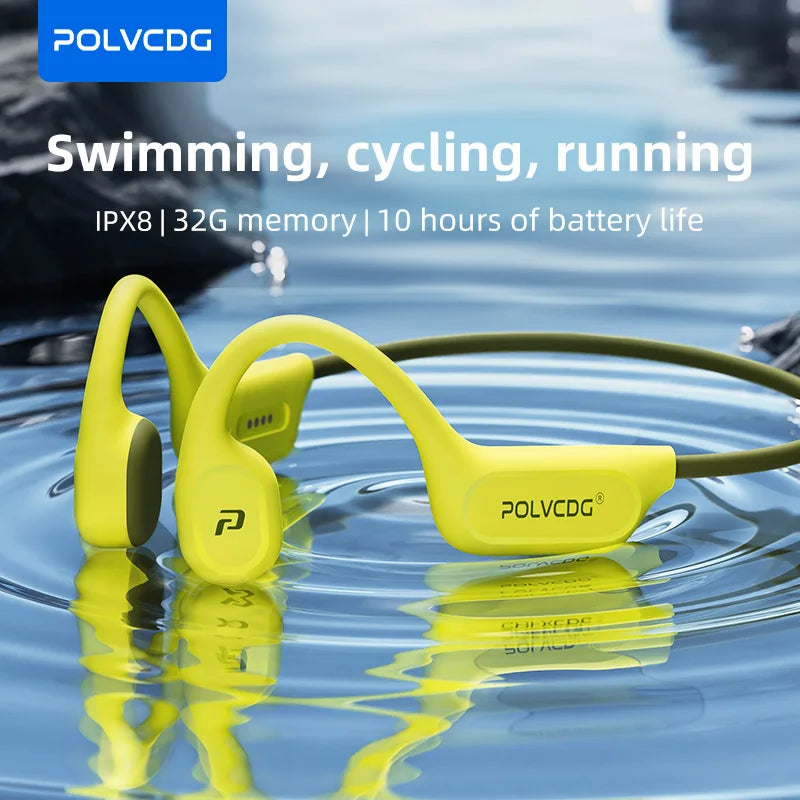 POLVCDG X9 Bone Conduction Earphones IPX8 Waterproof Open Design