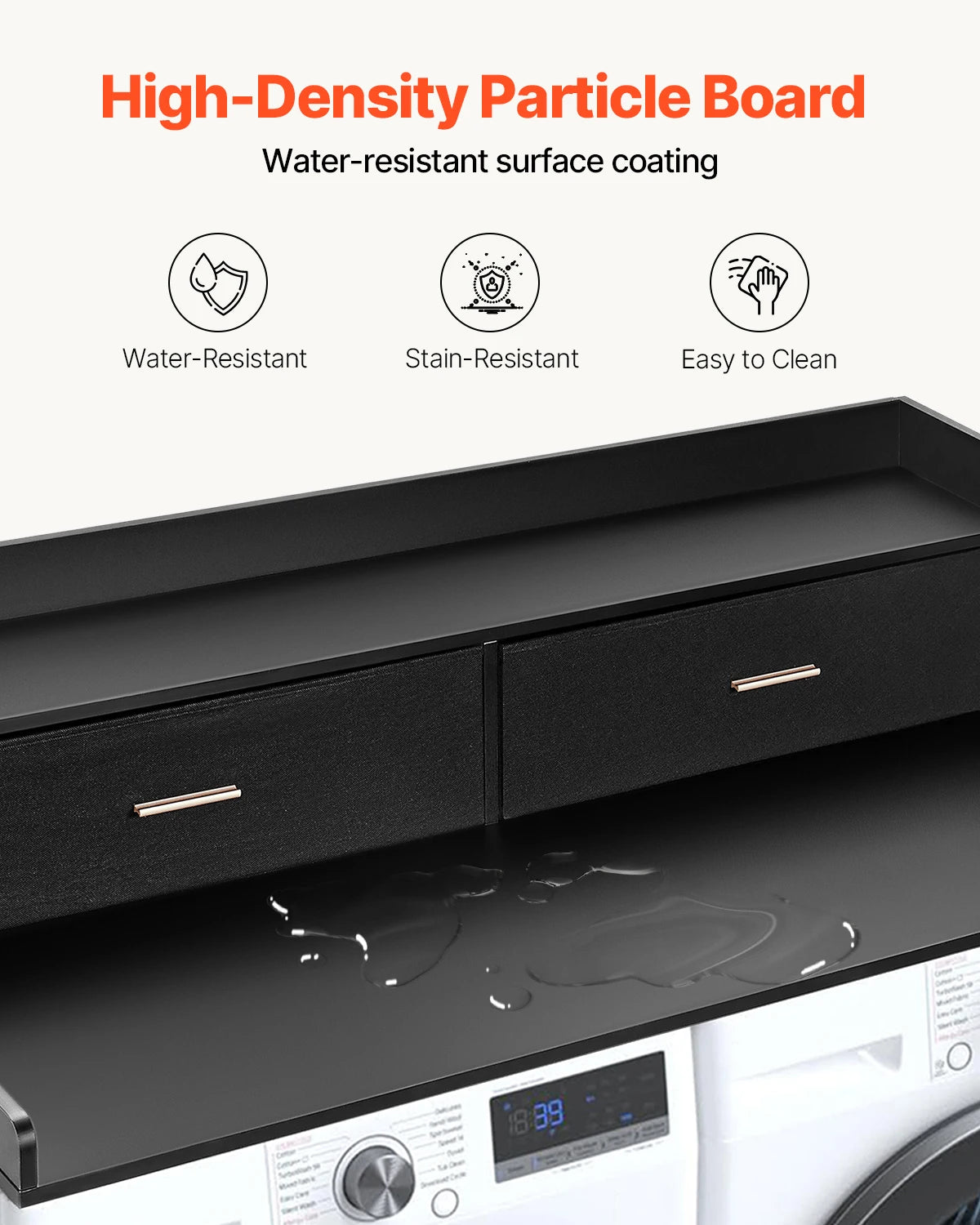 SucceBuy Washer And Dryer Countertop With Drawer Shelf