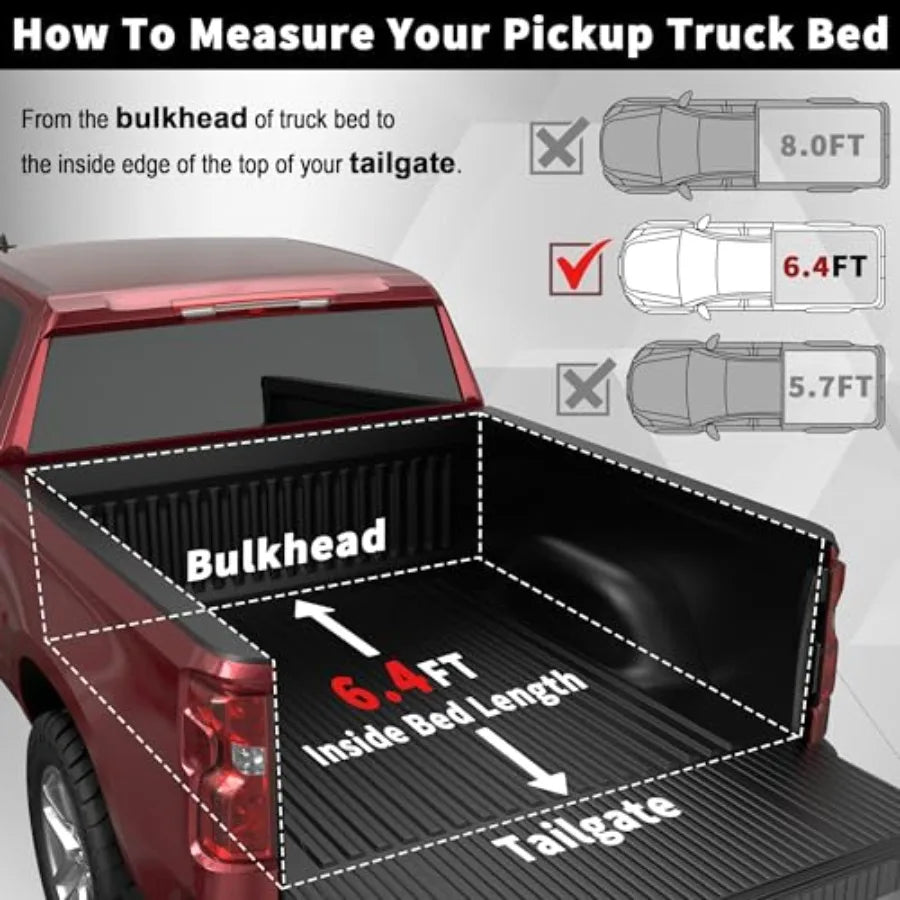 Soft Quad Fold Truck Tonneau Cover Compatible With Dodge Ram