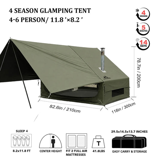 Senleeto Portable Inflatable Camping Tent with Skylight