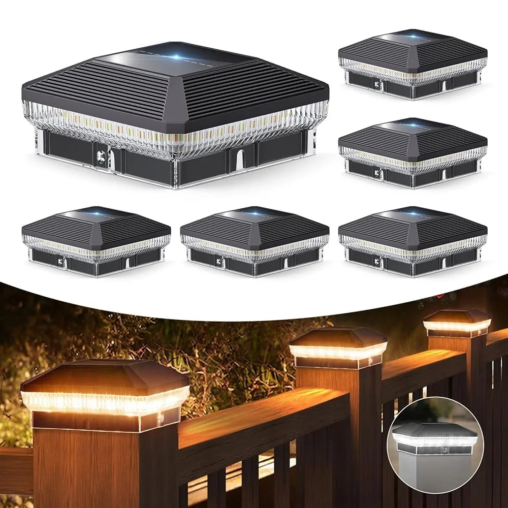 Automatic Solar Post Lights For Outdoor Fence Lighting