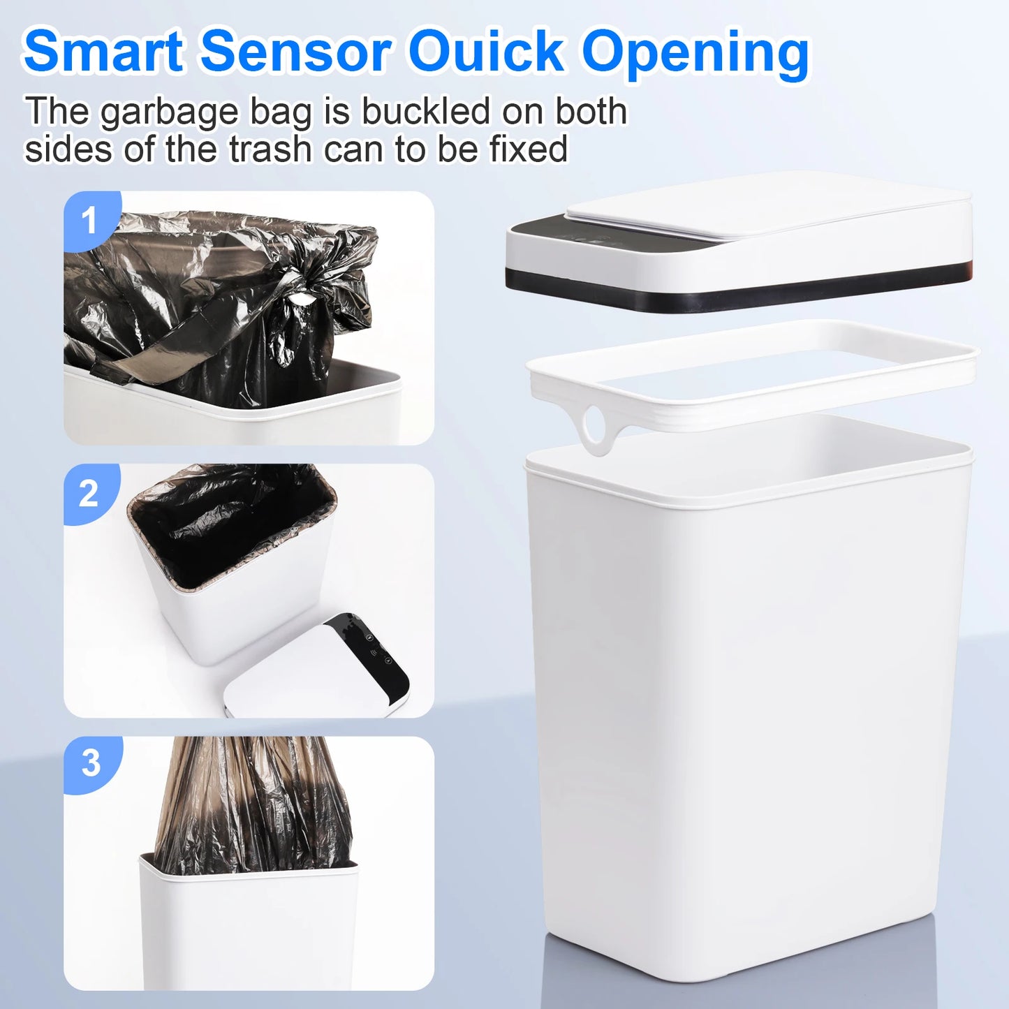 Two Pack Motion Sensor Trash Cans With Lid At Home