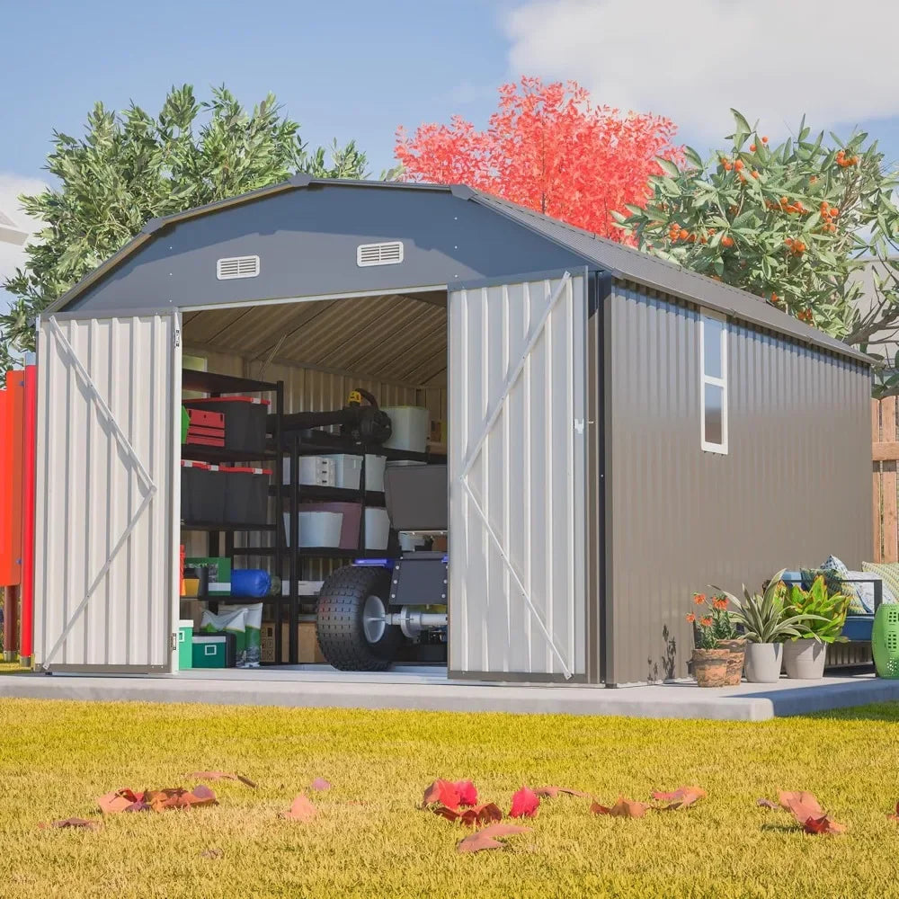 Heavy Duty Metal Storage Shed With Floor Frame Diamond Roof