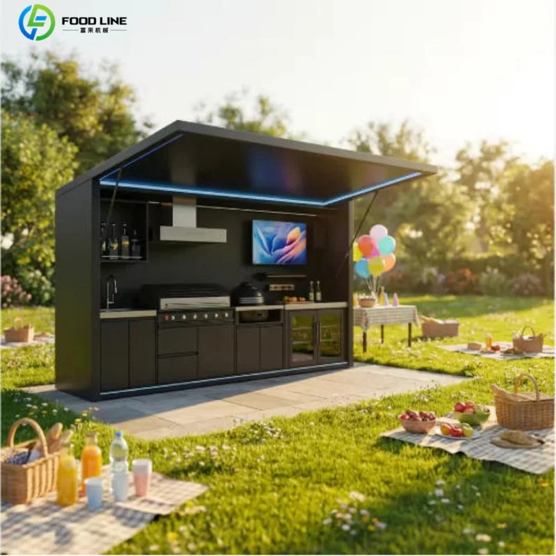 Foodline Stainless Steel Outdoor Kitchen With Sink And Fridge