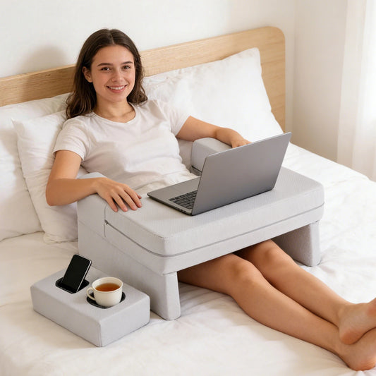 JHK Memory Foam Reading Pillow Ergonomic Neck Support with Cover