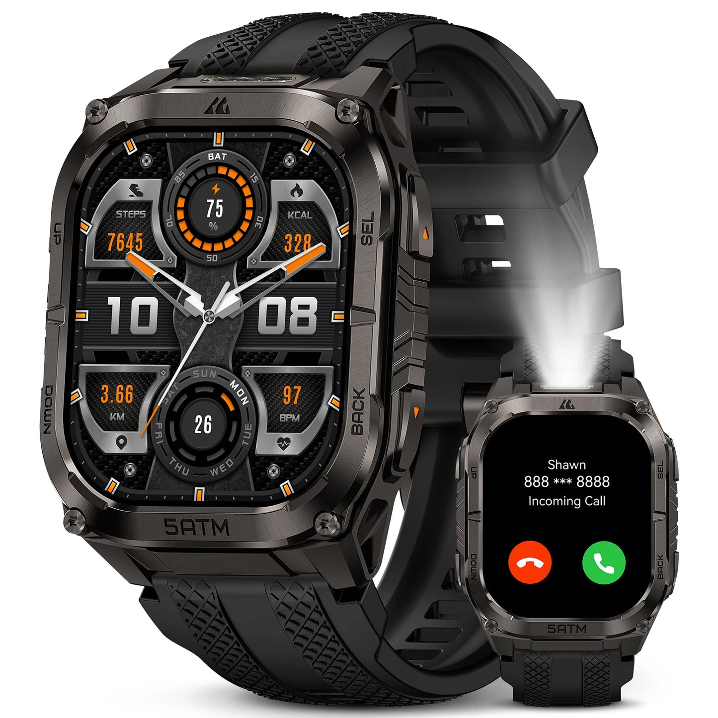 Kospe Tank M4C Rugged Smartwatch For Men With GPS Waterproof