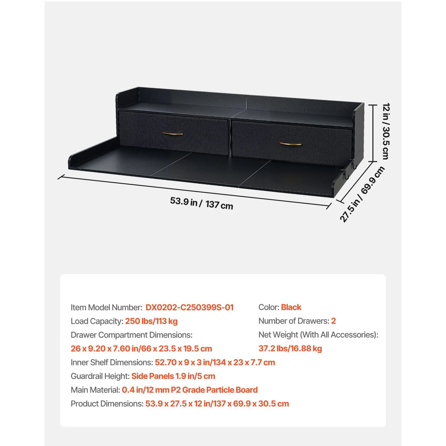 SucceBuy Washer And Dryer Countertop With Drawer Shelf