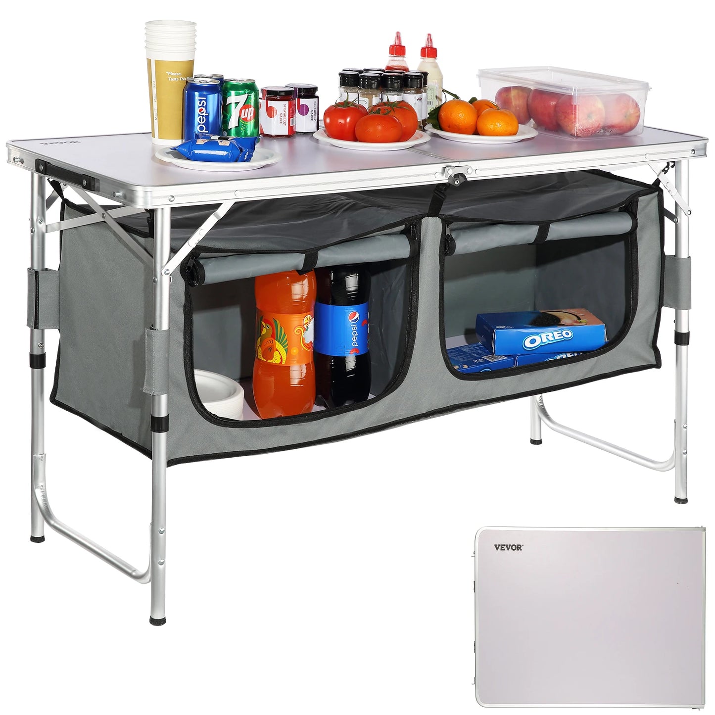 Vevor Folding Camping Kitchen Table With Quick Setup For Outdoor Trips