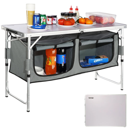 Vevor Folding Camping Kitchen Table With Quick Setup For Outdoor Trips