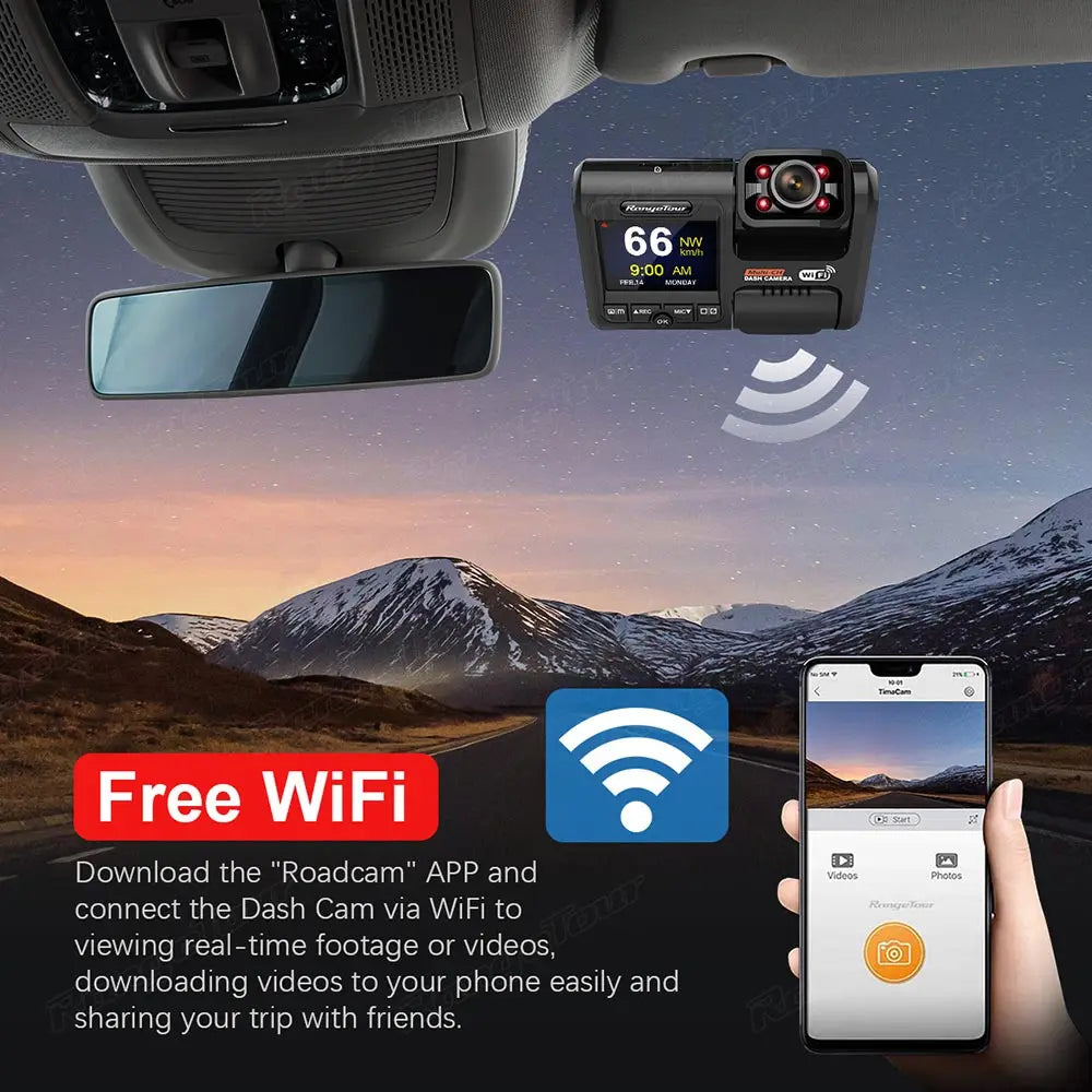 Range Tour 4K Dual Lens Dash Cam With GPS Night Vision D30H