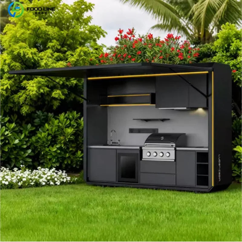 Foodline Stainless Steel Outdoor Kitchen With Sink And Fridge
