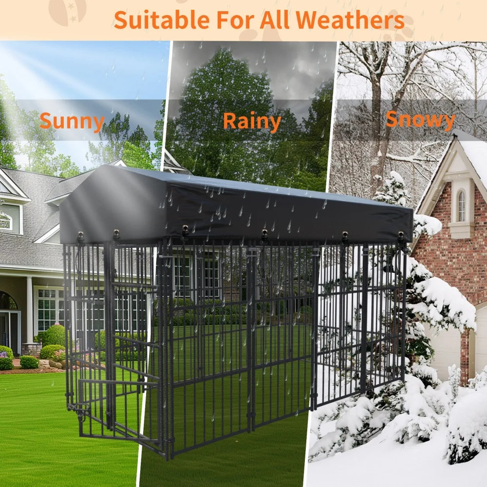 BORWART Heavy Duty Dog Kennel Welded Metal Playpen Roof Cover