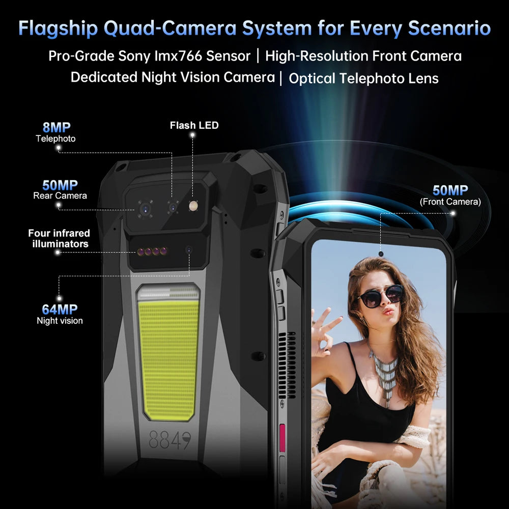8849 Tank X Rugged Smartphone With Built In Projector