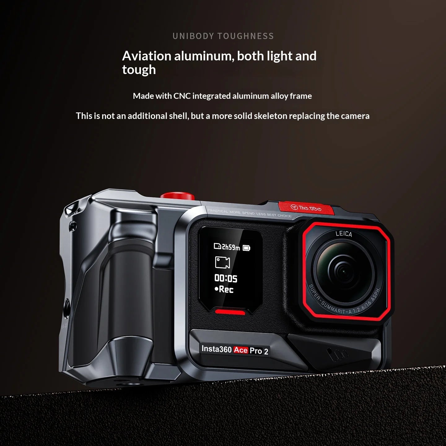 VBNM Aluminum Camera Cage For Insta360 Ace Pro 2 Grip