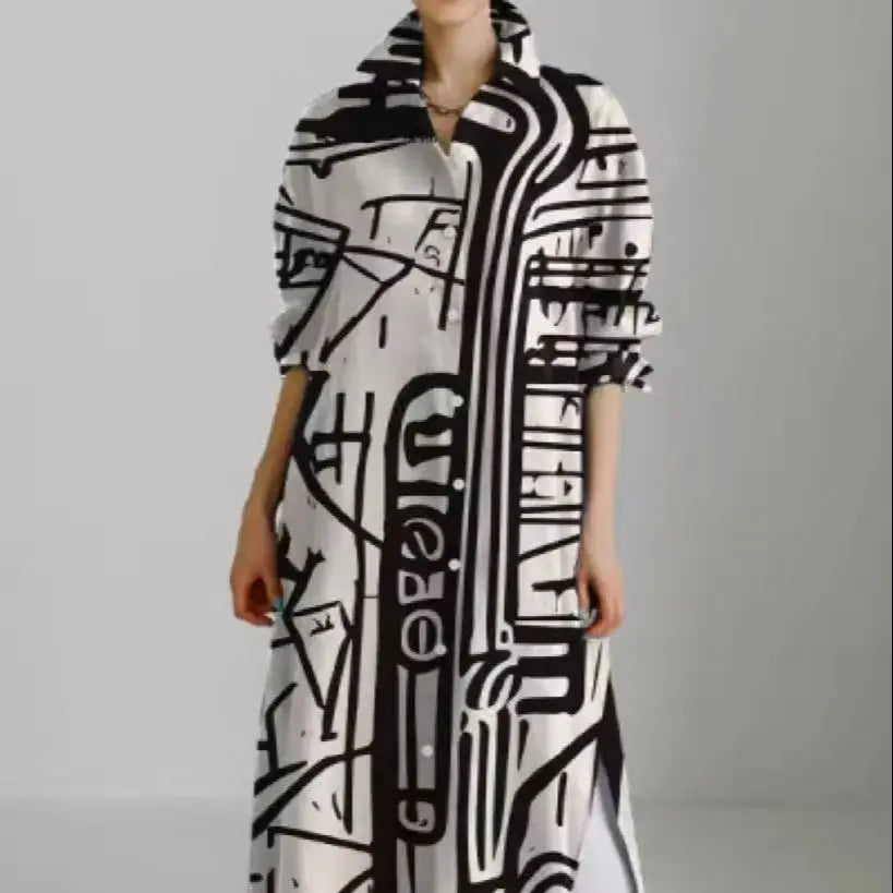 Elegant Sleeveless Geometric Print Maxi Dress Side Bow Summer Vacation