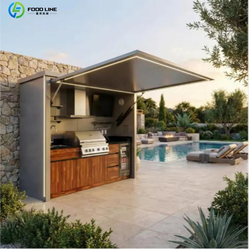 Foodline Stainless Steel Outdoor Kitchen With Sink And Fridge