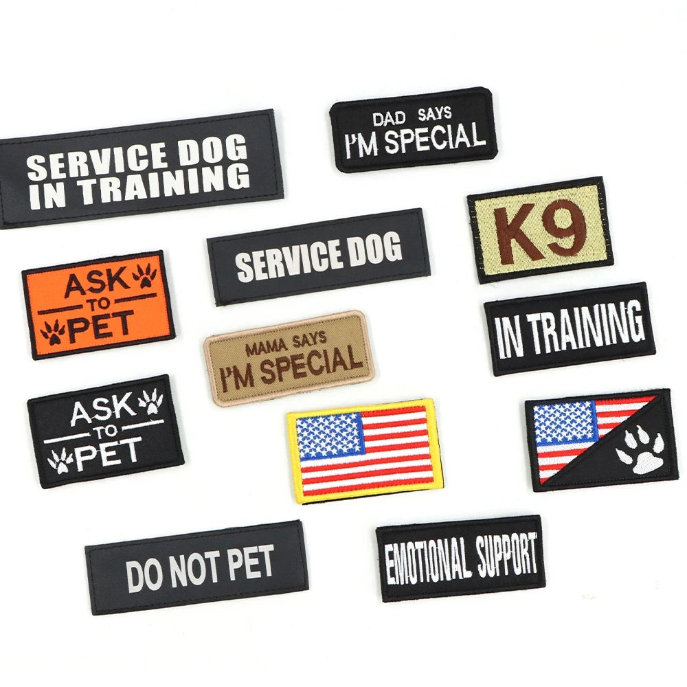 Military Large Dog Harness Vest Set With Leash And Patches