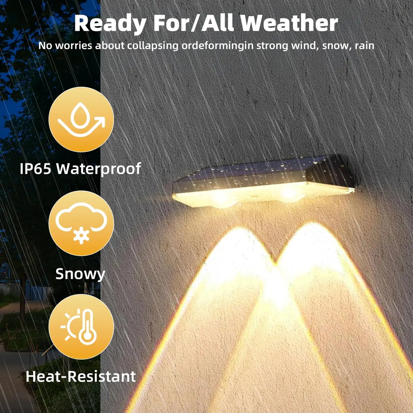 SZRSTH Solar Fence Lights Outdoor IP65 3 Modes 6 Pack