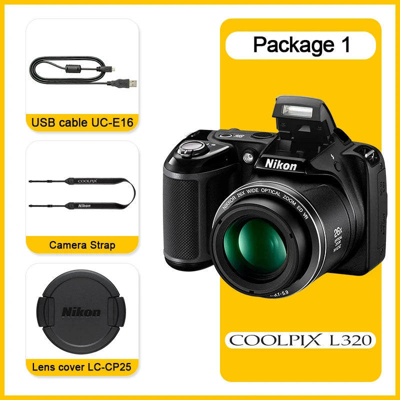 Nikon COOLPIX L320 Digital Camera With 26x Optical Zoom 16.14MP