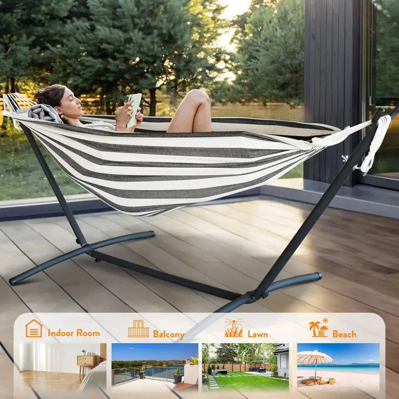 Gyroor Adjustable Stand Hammock 600lb Capacity Outdoor Relaxation