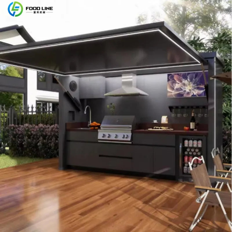 Foodline Stainless Steel Outdoor Kitchen With Sink And Fridge