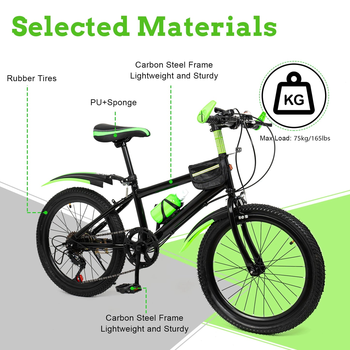 7 Speed Mountain Bike For Kids Unisex All Terrain Bike