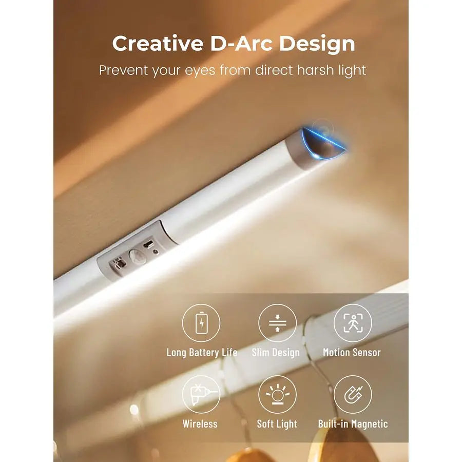 Two Pack LED Motion Sensor Closet Lights With Eye Protection